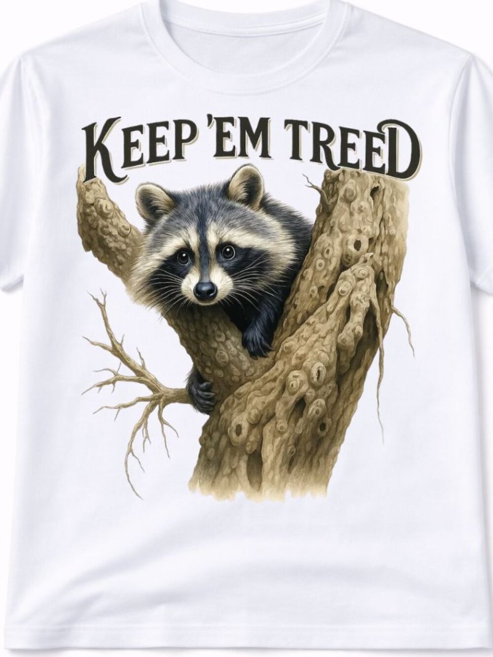 Raccoon Hunting Graphic T Shirt Trendy Boutique Style Tee Mens Gifts White Tops